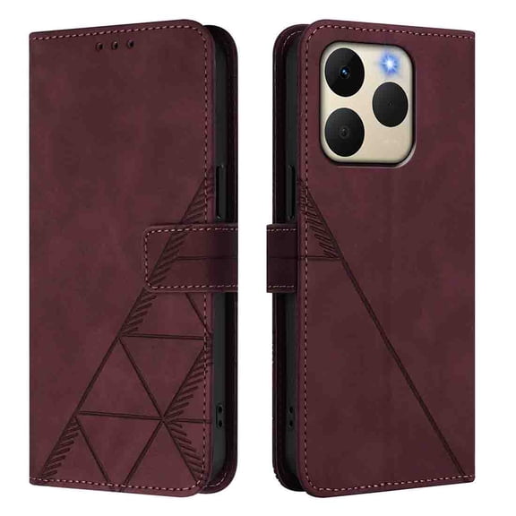 Phone Case for Realme 15T 5G Wallet PU Leather Case with Card Slots Kickstand Shockproof Magnetic Flip Phone Cover, Red