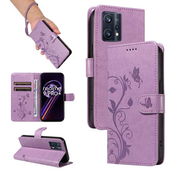 Phone Case for Realme 9 Pro Plus, PU Leather Card Slots with Kickstand Function Shockproof Wallet Cover for Realme 9 Pro Plus