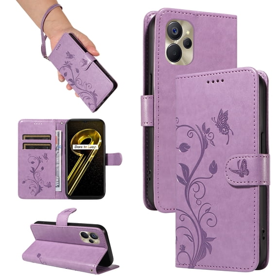 Phone Case for Realme 9i 5G, PU Leather Card Slots with Kickstand Function Shockproof Wallet Cover for Realme 9i 5G