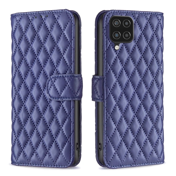 Phone Case for Samsung Galaxy A12 Wallet PU Leather Case with Card Slots Kickstand Shockproof Magnetic Flip Cell Phone Cover, Blue