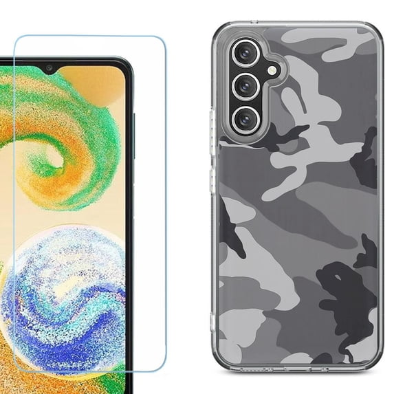 Phone Case for Samsung Galaxy A17 5G, with Screen Protector, by OneToughShield - Camo B/W
