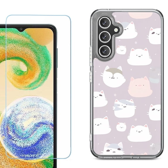 Phone Case for Samsung Galaxy A17 5G, with Screen Protector, by OneToughShield - Cat Mix