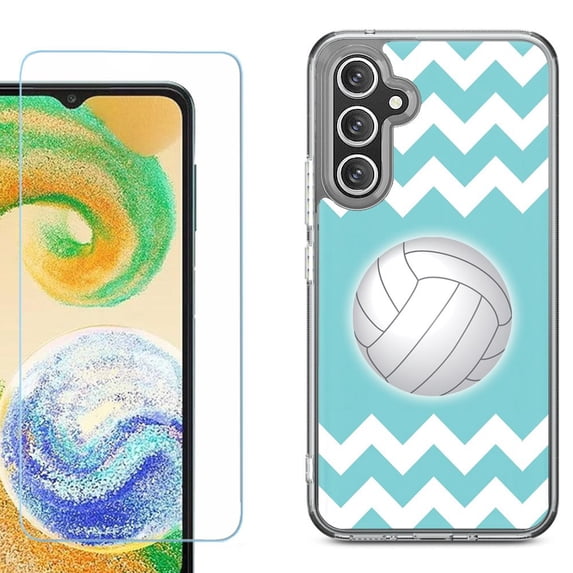Phone Case for Samsung Galaxy A17 5G, with Screen Protector, by OneToughShield - Chevron/Volleyball
