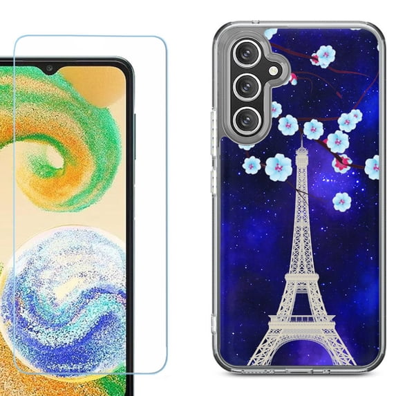 Phone Case for Samsung Galaxy A17 5G, with Screen Protector, by OneToughShield - Eiffel Tower Stars
