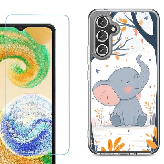 Phone Case for Samsung Galaxy A17 5G, with Screen Protector, by OneToughShield - Elephant Smile
