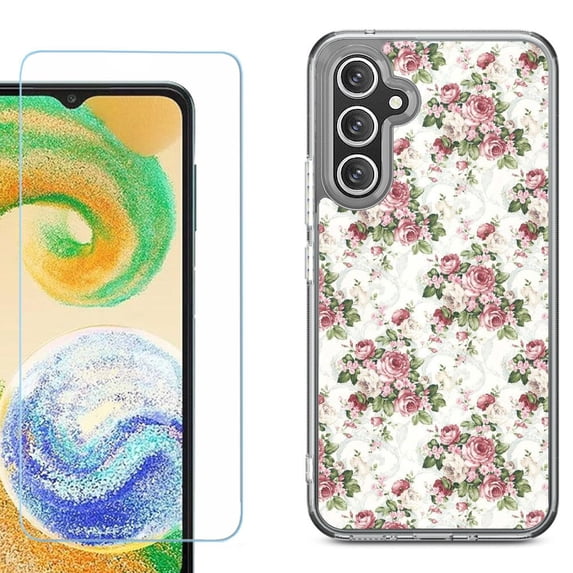 Phone Case for Samsung Galaxy A17 5G, with Screen Protector, by OneToughShield - Floral/Rose