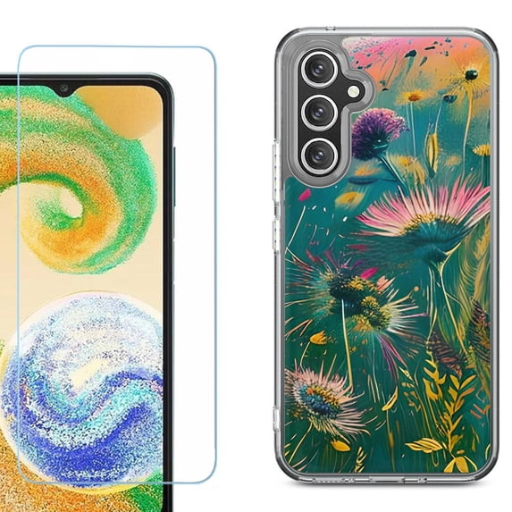 Phone Case for Samsung Galaxy A17 5G, with Screen Protector, by OneToughShield - Flower Wind