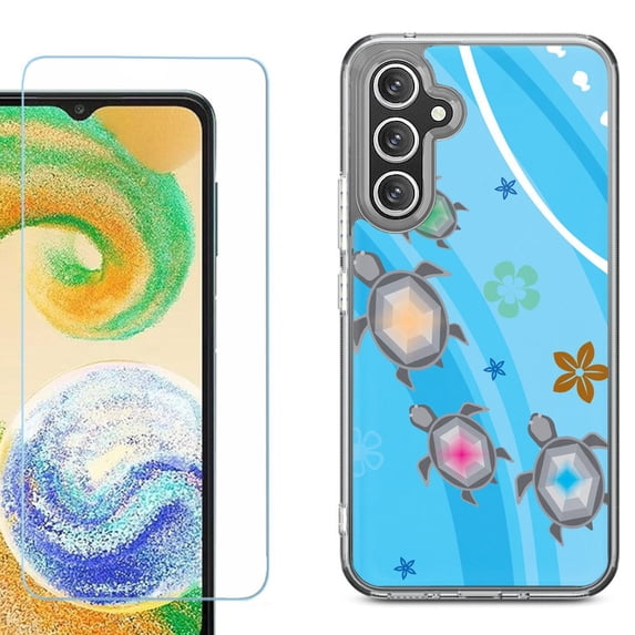 Phone Case for Samsung Galaxy A17 5G, with Screen Protector, by OneToughShield - Happy Turtle