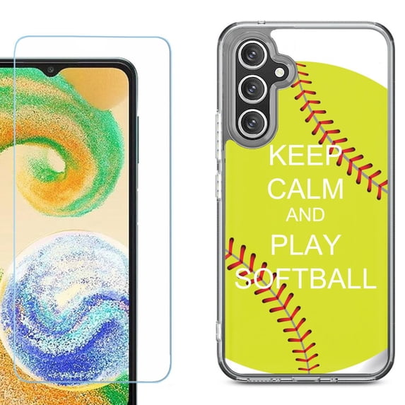 Phone Case for Samsung Galaxy A17 5G, with Screen Protector, by OneToughShield - Keep Calm Softball