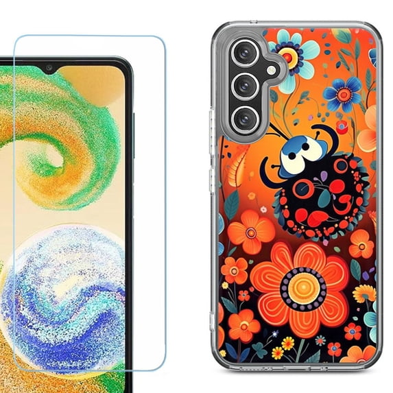 Phone Case for Samsung Galaxy A17 5G, with Screen Protector, by OneToughShield - Ladybug Flower