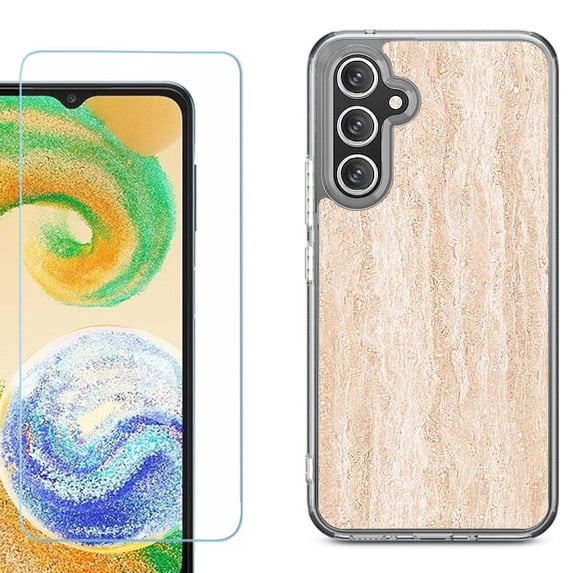 Phone Case for Samsung Galaxy A17 5G, with Screen Protector, by OneToughShield - Marble/Coffee Tone