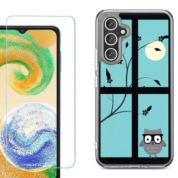 Phone Case for Samsung Galaxy A17 5G, with Screen Protector, by OneToughShield - Moon Owl