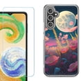 thumbnail image 1 of Phone Case for Samsung Galaxy A17 5G, with Screen Protector, by OneToughShield - Moon Poppies, 1 of 5