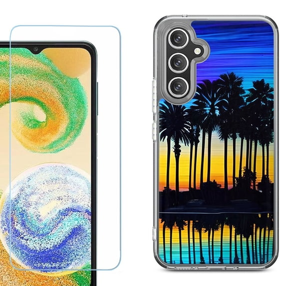 Phone Case for Samsung Galaxy A17 5G, with Screen Protector, by OneToughShield - Palmtree