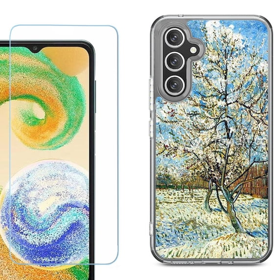 Phone Case for Samsung Galaxy A17 5G, with Screen Protector, by OneToughShield - Peach Tree Blossom