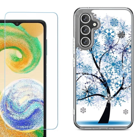 Phone Case for Samsung Galaxy A17 5G, with Screen Protector, by OneToughShield - Snowflakes Tree