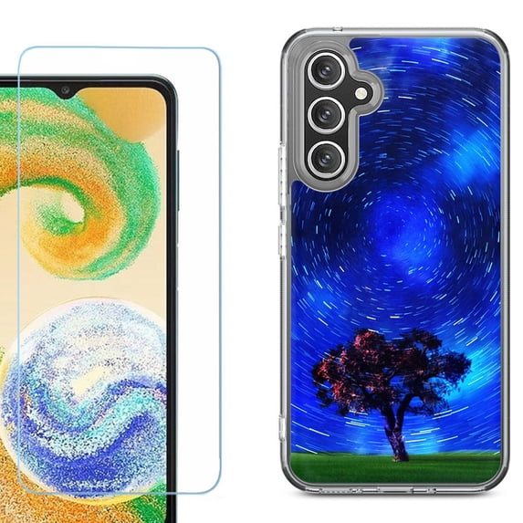 Phone Case for Samsung Galaxy A17 5G, with Screen Protector, by OneToughShield - Star Trails Tree