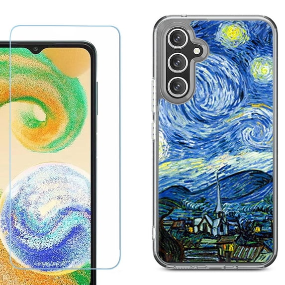 Phone Case for Samsung Galaxy A17 5G, with Screen Protector, by OneToughShield - Starry Night France