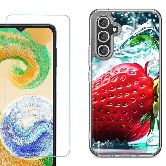 Phone Case for Samsung Galaxy A17 5G, with Screen Protector, by OneToughShield - Strawberry