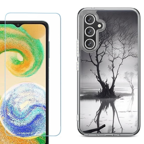 Phone Case for Samsung Galaxy A17 5G, with Screen Protector, by OneToughShield - Tree BW
