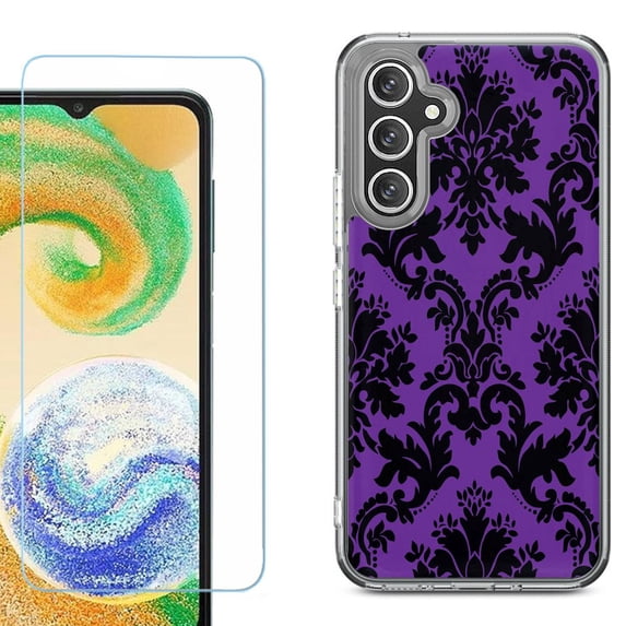 Phone Case for Samsung Galaxy A17 5G, with Screen Protector, by OneToughShield - Victorian Purple/Black