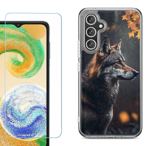 Phone Case for Samsung Galaxy A17 5G, with Screen Protector, by OneToughShield - Wolf Autumn