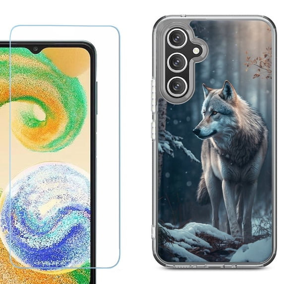 Phone Case for Samsung Galaxy A17 5G, with Screen Protector, by OneToughShield - Wolf Winter