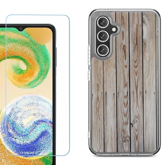 Phone Case for Samsung Galaxy A17 5G, with Screen Protector, by OneToughShield - Wood Print