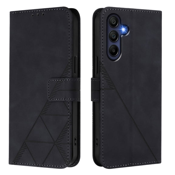 Phone Case for Samsung Galaxy A17 Wallet PU Leather Case with Card Slots Kickstand Shockproof Magnetic Flip Phone Cover, Black