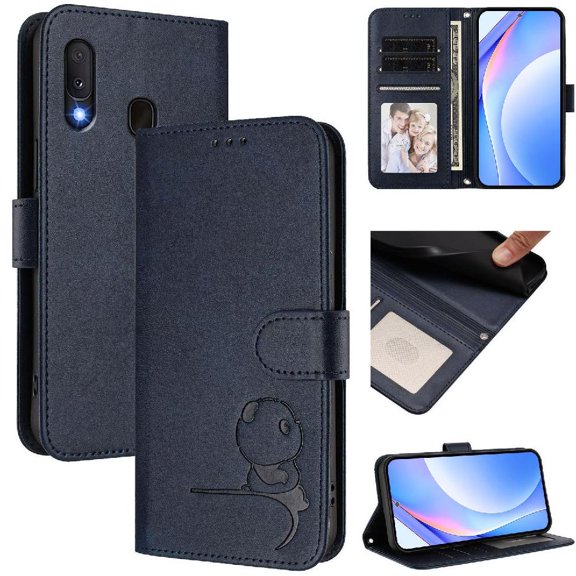Phone Case for Samsung Galaxy A20e Pu Leather Card Slots Holder Kickstand Flip Folio Rfid Blocking Magnetic