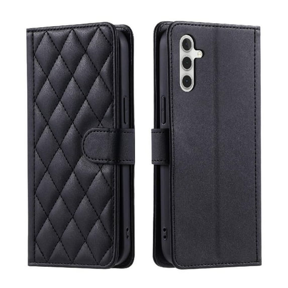 Phone Case for Samsung Galaxy A26 5g Flip Folio Wallet Magnetic Card Slots Holder Lattice Hand Strap