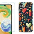 thumbnail image 1 of Phone Case for Samsung Galaxy A35 5G, with Tempered Glass Screen Protector, by OneToughShield - Hearts n Arrows, 1 of 3