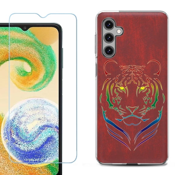 Phone Case for Samsung Galaxy A35 5G, with Tempered Glass Screen Protector, by OneToughShield - Night Tiger