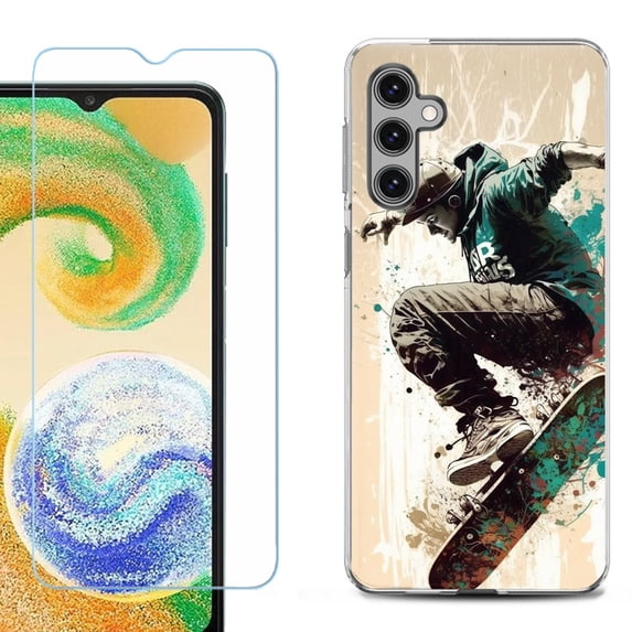 Phone Case for Samsung Galaxy A35 5G, with Tempered Glass Screen Protector, by OneToughShield - Skateboarding