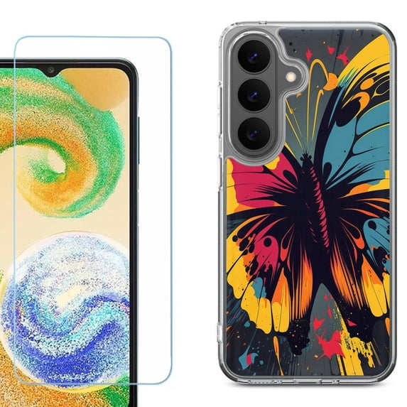 Phone Case for Samsung Galaxy A37 5G, with Screen Protector, by OneToughShield - Abstract Butterfly