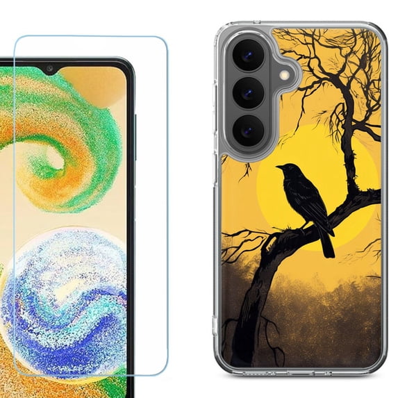 Phone Case for Samsung Galaxy A37 5G, with Screen Protector, by OneToughShield - Bird Sunset