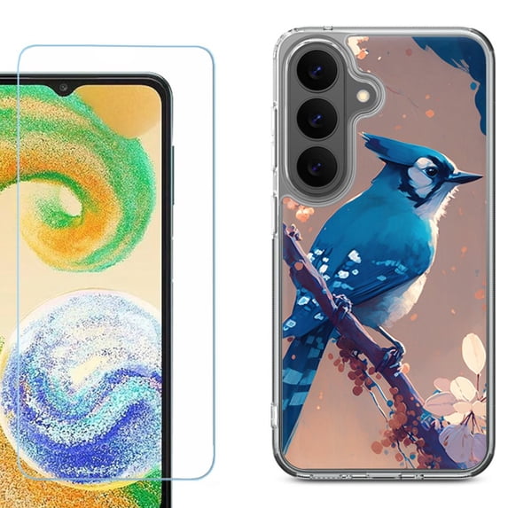 Phone Case for Samsung Galaxy A37 5G, with Screen Protector, by OneToughShield - Blue Jay