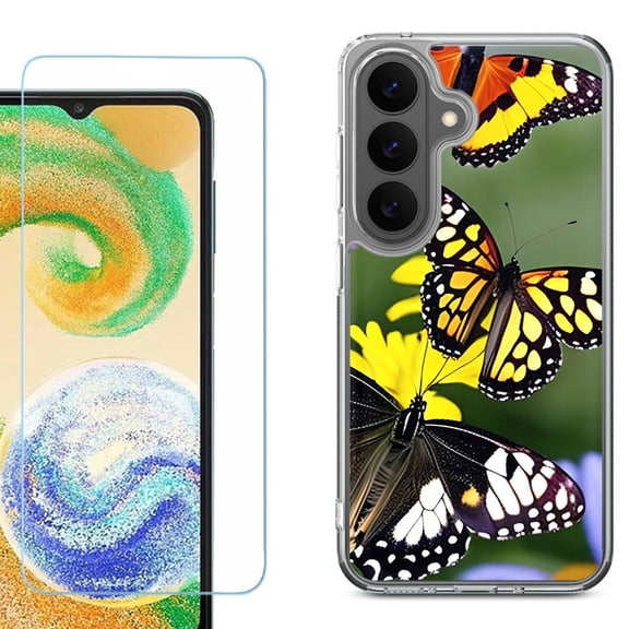 Phone Case for Samsung Galaxy A37 5G, with Screen Protector, by OneToughShield - Butterfly Flower