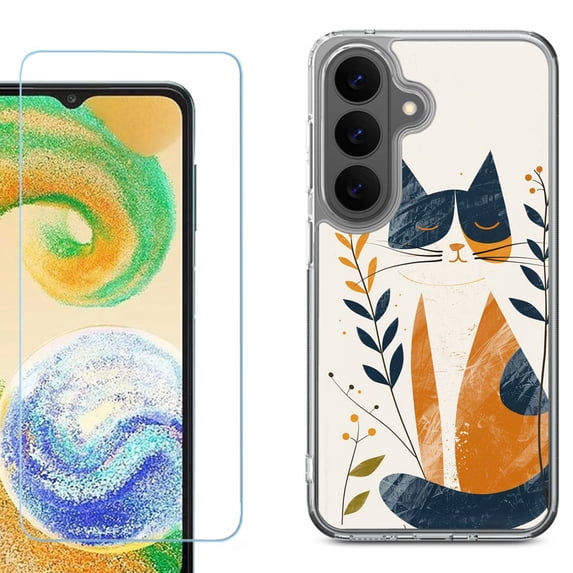 Phone Case for Samsung Galaxy A37 5G, with Screen Protector, by OneToughShield - Calm Cat