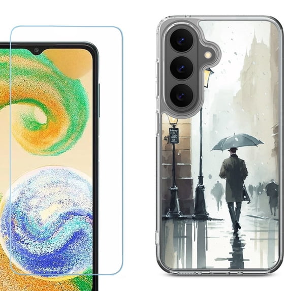 Phone Case for Samsung Galaxy A37 5G, with Screen Protector, by OneToughShield - City in the rain