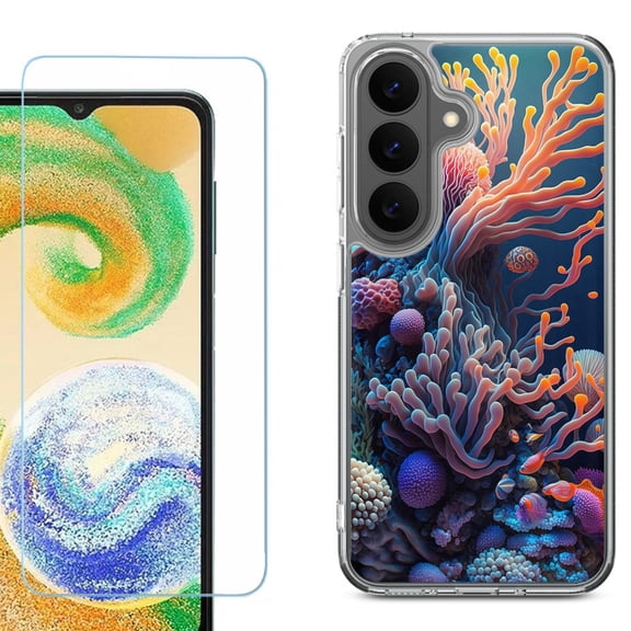Phone Case for Samsung Galaxy A37 5G, with Screen Protector, by OneToughShield - Coral