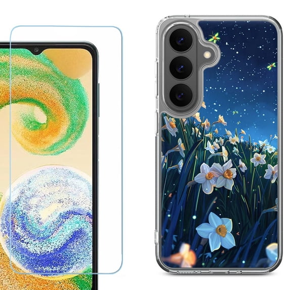 Phone Case for Samsung Galaxy A37 5G, with Screen Protector, by OneToughShield - Daffodils Night