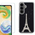 thumbnail image 1 of Phone Case for Samsung Galaxy A37 5G, with Screen Protector, by OneToughShield - Eiffel Tower Moon, 1 of 5