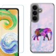 thumbnail image 1 of Phone Case for Samsung Galaxy A37 5G, with Screen Protector, by OneToughShield - Elephant /Polygon, 1 of 5