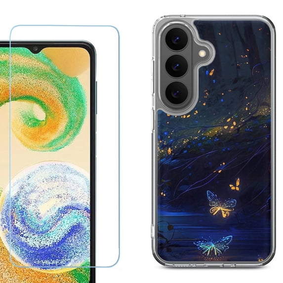 Phone Case for Samsung Galaxy A37 5G, with Screen Protector, by OneToughShield - Fireflies Butterfly