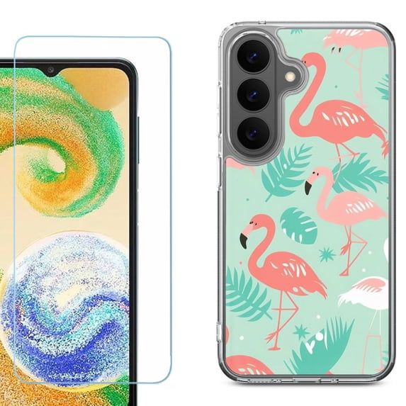Phone Case for Samsung Galaxy A37 5G, with Screen Protector, by OneToughShield - Flamingo
