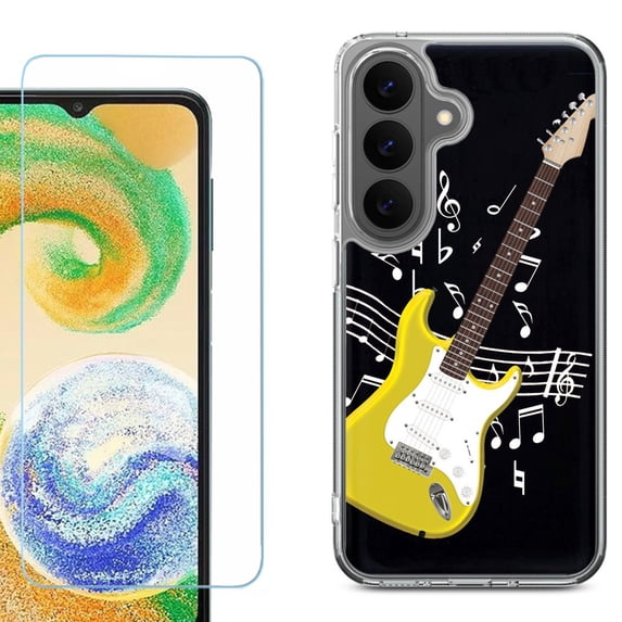 Phone Case for Samsung Galaxy A37 5G, with Screen Protector, by OneToughShield - Guitar Yellow