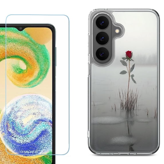 Phone Case for Samsung Galaxy A37 5G, with Screen Protector, by OneToughShield - Icy Rose