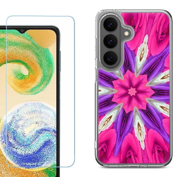 Phone Case for Samsung Galaxy A37 5G, with Screen Protector, by OneToughShield - Kaleidoscope Rose