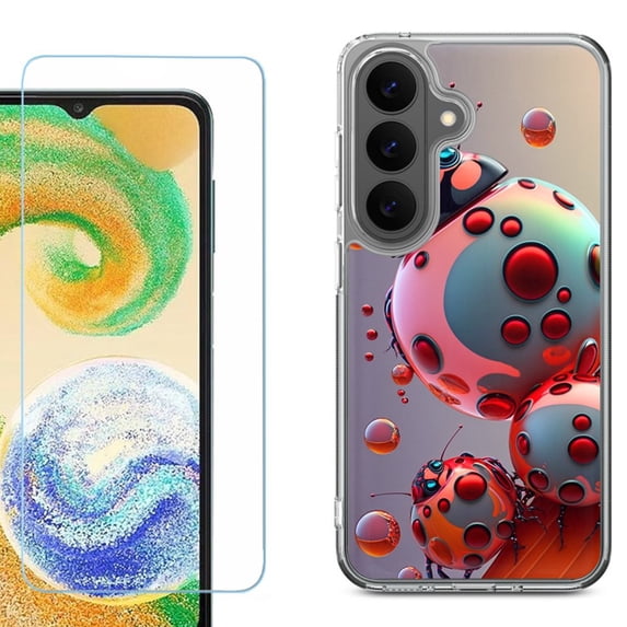 Phone Case for Samsung Galaxy A37 5G, with Screen Protector, by OneToughShield - Ladybug Robot